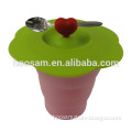 Hot selling FDA/LFGB/SGS standard silicon coffee cup with lids, Silicone cup lid cover